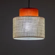 Pendul TK Lighting DUO metal, textil, caramiziu, natur, E27 - TK-2785