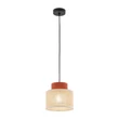Pendul TK Lighting DUO metal, textil, caramiziu, natur, E27 - TK-2785