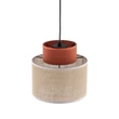 Pendul TK Lighting DUO metal, textil, caramiziu, natur, E27 - TK-2785