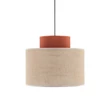 Pendul TK Lighting DUO metal, textil, caramiziu, natur, E27 - TK-3139