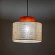 Pendul TK Lighting DUO metal, textil, caramiziu, natur, E27 - TK-3139