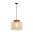 Pendul TK Lighting DUO metal, textil, caramiziu, natur, E27 - TK-3139
