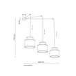 Pendul TK Lighting DUO metal, textil, albastru, portocaliu, natur, E27 - TK-3140