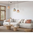 Pendul TK Lighting DUO metal, textil, albastru, portocaliu, natur, E27 - TK-3140