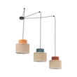 Pendul TK Lighting DUO metal, textil, albastru, portocaliu, natur, E27 - TK-3140