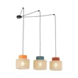 Pendul TK Lighting DUO metal, textil, albastru, portocaliu, natur, E27 - TK-3140