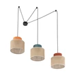 Pendul TK Lighting DUO metal, textil, albastru, portocaliu, natur, E27 - TK-3140