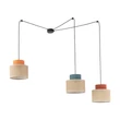 Pendul TK Lighting DUO metal, textil, albastru, portocaliu, natur, E27 - TK-3140