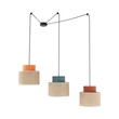 Pendul TK Lighting DUO metal, textil, albastru, portocaliu, natur, E27 - TK-3140