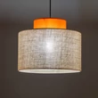Pendul TK Lighting DUO metal, textil, portocaliu, natur, E27 - TK-3227