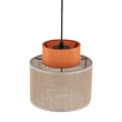 Pendul TK Lighting DUO metal, textil, portocaliu, natur, E27 - TK-3255