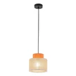 Pendul TK Lighting DUO metal, textil, portocaliu, natur, E27 - TK-3255