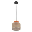 Pendul TK Lighting DUO metal, textil, portocaliu, natur, E27 - TK-3255