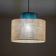 Pendul TK Lighting DUO metal, textil, albastru, natur, E27 - TK-3256
