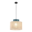 Pendul TK Lighting DUO metal, textil, albastru, natur, E27 - TK-3256
