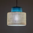 Pendul TK Lighting DUO metal, textil, albastru, natur, E27 - TK-3257