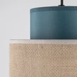 Pendul TK Lighting DUO metal, textil, albastru, natur, E27 - TK-3257
