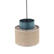 Pendul TK Lighting DUO metal, textil, albastru, natur, E27 - TK-3257
