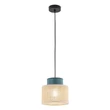 Pendul TK Lighting DUO metal, textil, albastru, natur, E27 - TK-3257