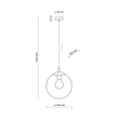Pendul TK Lighting ESME metal, sticla, negru, transparent, E27 - TK-3268