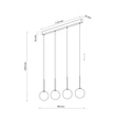 Pendul TK Lighting MARTIN metal, sticla, negru, alb, G9 - TK-4503