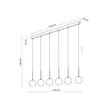 Pendul TK Lighting MARTIN metal, sticla, negru, alb, G9 - TK-4504