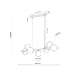 Pendul TK Lighting ESTERA metal, sticla, maro, chihlimbar, G9 - TK-4506