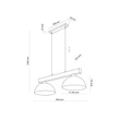 Pendul TK Lighting OSLO metal, lemn, maro, E27 - TK-4507