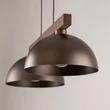 Pendul TK Lighting OSLO metal, lemn, maro, E27 - TK-4507