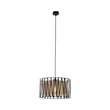 Pendul TK Lighting HARMONY metal, textil, negru, bej, E27 - TK-4562