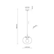 Pendul TK Lighting VIBE metal, sticla, negru, topaz, E27 - TK-4676