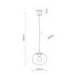 Pendul TK Lighting VIBE metal, sticla, negru, topaz, E27 - TK-4677
