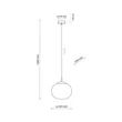 Pendul TK Lighting VIBE metal, sticla, negru, alb, E27 - TK-4759