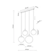 Pendul TK Lighting ESME metal, sticla, negru, alb, E27 - TK-4790