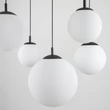 Pendul TK Lighting ESME metal, sticla, negru, alb, E27 - TK-4791