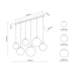 Pendul TK Lighting ESME metal, sticla, negru, alb, E27 - TK-4792