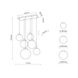 Pendul TK Lighting ESME metal, sticla, negru, alb, E27 - TK-4793
