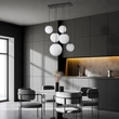 Pendul TK Lighting ESME metal, sticla, negru, alb, E27 - TK-4793