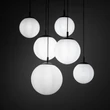 Pendul TK Lighting ESME metal, sticla, negru, alb, E27 - TK-4793