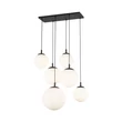 Pendul TK Lighting ESME metal, sticla, negru, alb, E27 - TK-4793