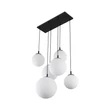 Pendul TK Lighting ESME metal, sticla, negru, alb, E27 - TK-4793
