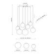 Pendul TK Lighting ESME metal, sticla, negru, alb, E27 - TK-4794