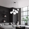Pendul TK Lighting ESME metal, sticla, negru, alb, E27 - TK-4794