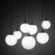 Pendul TK Lighting ESME metal, sticla, negru, alb, E27 - TK-4794