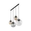 Pendul TK Lighting ESME metal, sticla, negru, fumuriu, chihlimbar, E27 - TK-4795