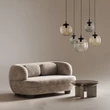 Pendul TK Lighting ESME metal, sticla, negru, fumuriu, chihlimbar, E27 - TK-4796