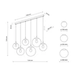 Pendul TK Lighting ESME metal, sticla, negru, fumuriu, chihlimbar, E27 - TK-4797