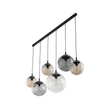 Pendul TK Lighting ESME metal, sticla, negru, fumuriu, chihlimbar, E27 - TK-4797