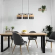 Pendul TK Lighting NICOL metal, lemn, negru, maro, E27 - TK-4801