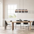 Pendul TK Lighting NICOL metal, lemn, negru, maro, E27 - TK-4802